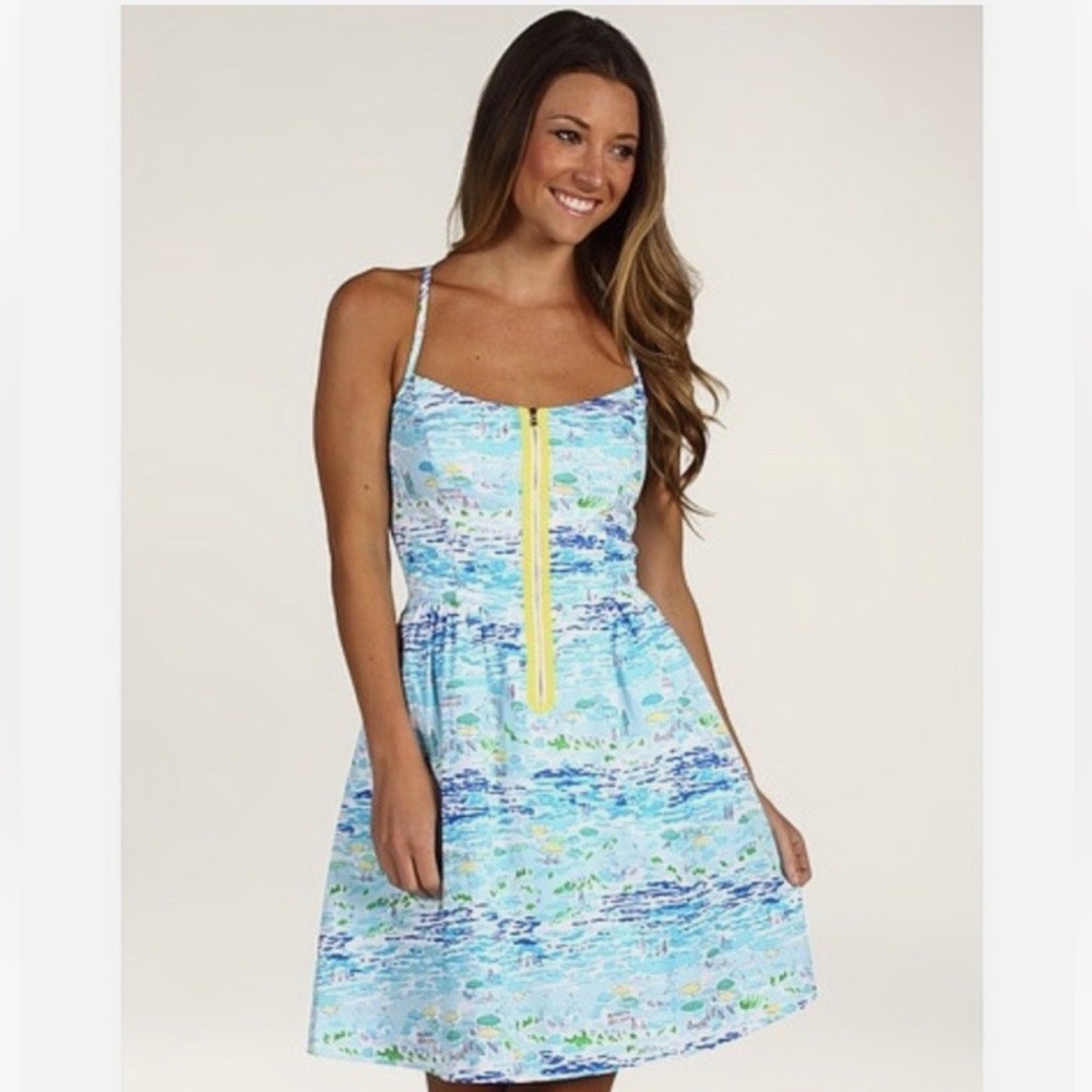 Lilly Pulitzer Blue and Green Mini Dress